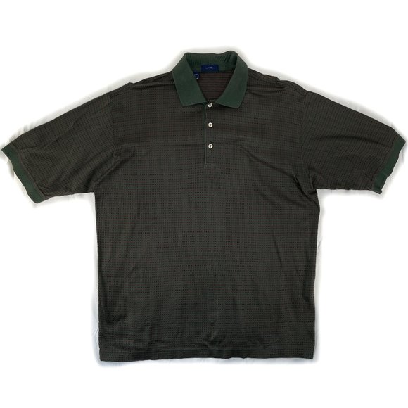 Men's Jeff Rose Polo Shirt Size XL Made in Italy Mercerized Cotton Green Red - Picture 1 of 6